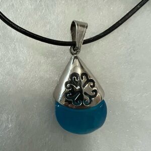 Stainless steel  Blue Pendant Necklace